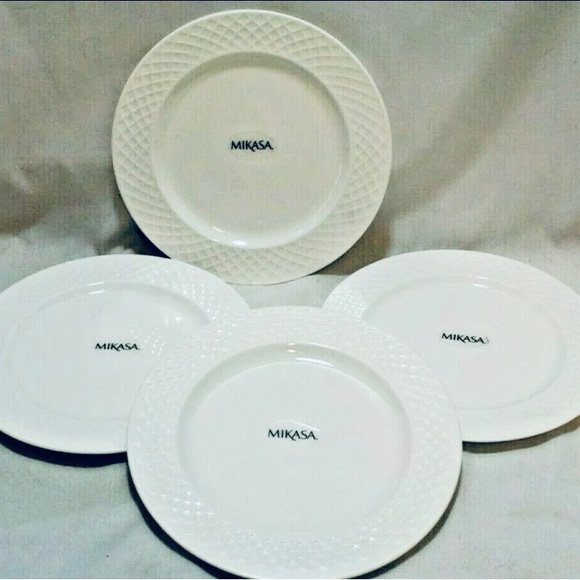 Set 4 Trellis Dinner Plates NWT Mikasa Trellis - Picture 3 of 3